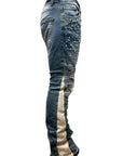 FLARE DENIM PEARLS AND RHINESTONES