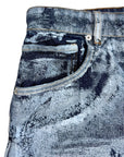 BLUE DENIM ANGEL PRINT SHORTS