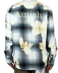 WORK SHIRT CHECK BLEACH GREY-BLACK