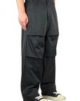 BLACK NYLON PENCE PANTS