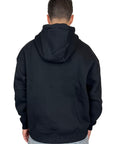 BLACK HOODIE EMBROIDERED CHAINS