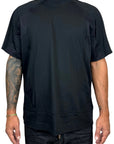 BLACK DOUBLE FABRIC TEE CUTS