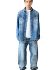 LIGHT WASH RIPPED BAGGY