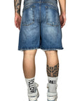 SHORTS BLUE SHADED BLACK PIGMENT