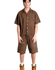PATCH POCKET BROWN SHIRT