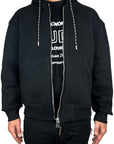 STUDIO DNC PRINT BLACK ZIP SWEATSHIRT