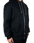STUDIO DNC PRINT BLACK ZIP SWEATSHIRT