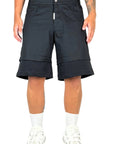 DOUBLE LAYER BLACK SHORTS