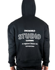 STUDIO DNC PRINT BLACK ZIP SWEATSHIRT