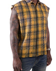 RHINESTONE FLANNEL SLEEVELESS GOLD