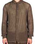 BROWN PERFORATED SHIRT