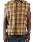 RHINESTONE FLANNEL SLEEVELESS GOLD