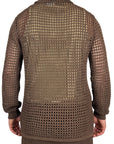 BROWN PERFORATED SHIRT