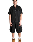 DOUBLE POCKETS BLACK SHIRT