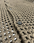 BROWN PERFORATED SHIRT