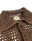 BROWN PERFORATED SHIRT