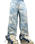 LIGHT BLUE RUBBER FLOWERS PANTS