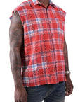 RHINESTONE FLANNEL SLEEVELESS RED