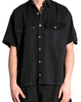 DOUBLE POCKETS BLACK SHIRT