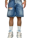 SHORTS BLUE SHADED BLACK PIGMENT