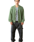 GREEN BROKEN CARDIGAN