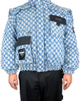 RIPPED CHECK DENIM BOMBER