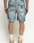 RIPPED BLUE SHORTS