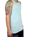 TANK TOP RIB MICRO LOGO POOL BLUE