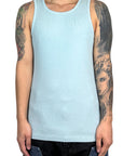 TANK TOP RIB MICRO LOGO POOL BLUE