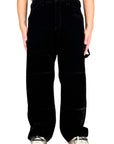 BLACK WORKED CROSTA PANTS