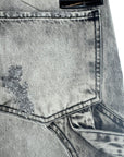 GREY DARK WASH CARGO SHORTS