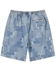 PATCH WORK DENIM SHORT BLUE