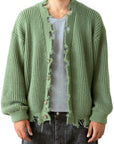 GREEN BROKEN CARDIGAN