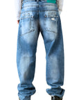 LIGHT WASH RIPPED BAGGY