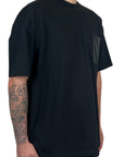 BLACK POCKET ECO LEATHER TEE