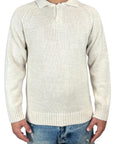 BEIGE KNITTED POLO SHIRT