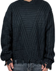 BLACK OBLIQUE SWEATER