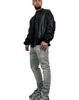 GREY WASH BIKER