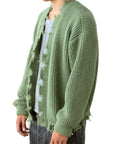 GREEN BROKEN CARDIGAN