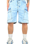 LIGHT WASH CARGO SHORTS