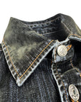 VELVET DENIM BLACK OVER SHIRT