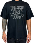 BLACK TEE EMBROIDERY WHITE