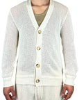 BEIGE PERFORATED CARDIGAN