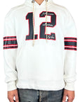 12 COLLEGE WHITE HOODIE