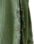 GREEN BROKEN CARDIGAN