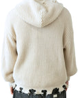 CREAM BROKEN ZIP HOODIE