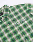 PM RHINESTONE FLANNEL GREEN