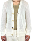 BEIGE PERFORATED CARDIGAN