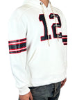 12 COLLEGE WHITE HOODIE