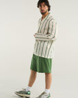 GREEN VERTICAL STRIPE SHIRT